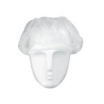 Vienkartinės gofruotos kepurėlės, balta (100vnt)