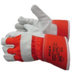 Apsauginės pirštinės iš odos, raudonos