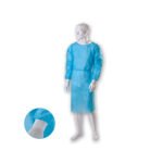Medicininis chalatas PP, su rankogaliais, užrišamas nugaroje, 25 g/m², mėlynas (1vnt)