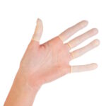 Lateksinis vienkartinis baltas antpirštis (neaptinkamas), 7cm (100 vnt.)