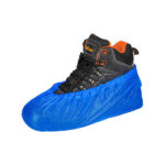 Vienkartiniai antbačiai CPE, žemi, mėlyni (100vnt)