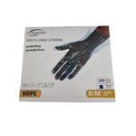 Polietileninės HDPE vienkartinės pirštinės, mėlynos, dėžutėse-dispenceriuose (200vnt) - Image 2