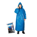 Apsiaustas nuo lietaus iš polietileno PPF, 130x78cm, mėlyna, (1vnt)