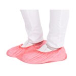 Vienkartiniai antbačiai CPE, 15x41cm, žemi, raudoni (100vnt)