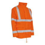 Dry Zone Visible aukšto matomumo PU lietaus striukė su atspindžiomis juostomis