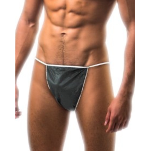 mentanga.jpg Vienkartinės kelnaitės su juostele vyrams TANGA, juodos (100vnt.) - Image 1